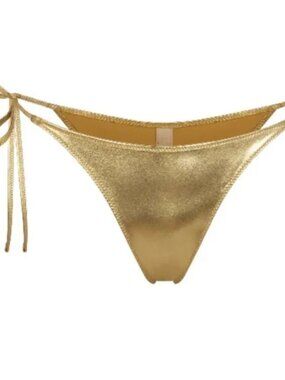Skims Swim Gold Tie Bikini Bottom